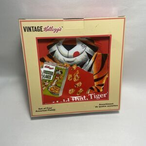 Tony the Tiger 8 inch Ceramic Plates Set of 4  In Gift box 2016 Cereal Box